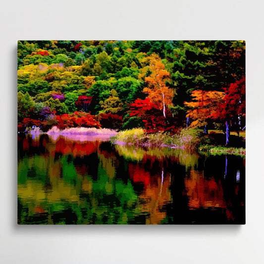 Lake in autumn | Paint by Numbers | Landscape-Paintsuper