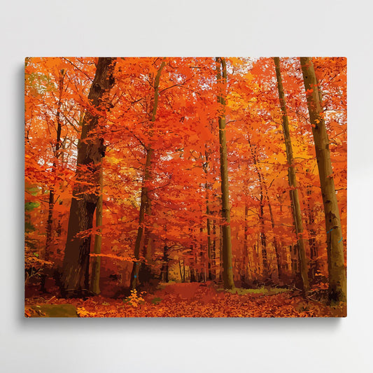 Red maple leaf V2 | Paint by Numbers | Landscape-Paintsuper