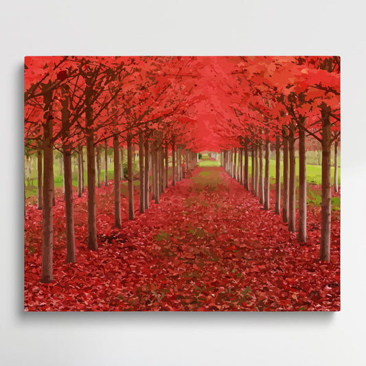 Red maple leaf V3 | Paint by Numbers | Landscape-Paintsuper