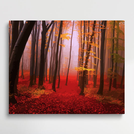 Red maple leaf V4 | Paint by Numbers | Landscape-Paintsuper