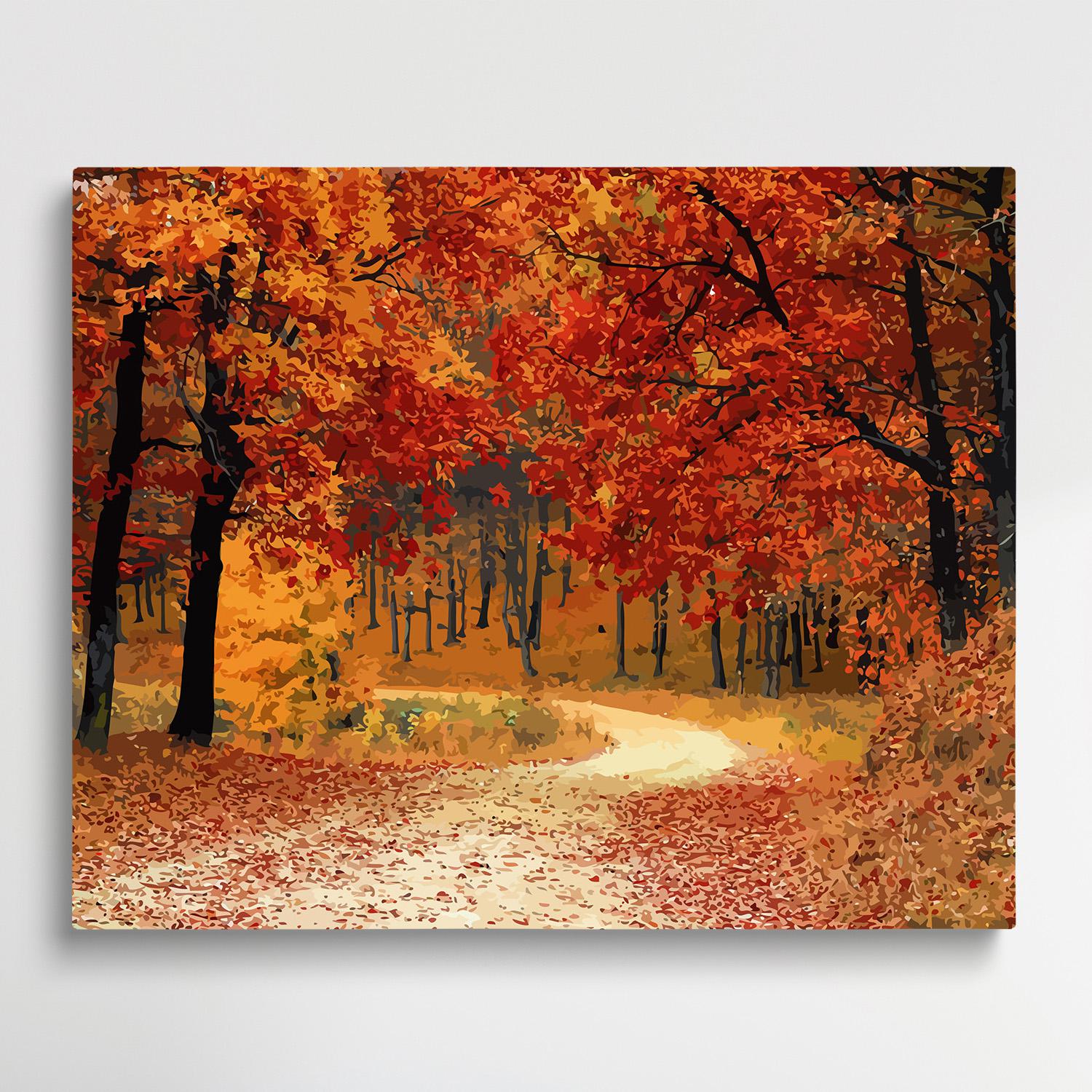 Red maple leaf | Paint by Numbers | Landscape-Paintsuper