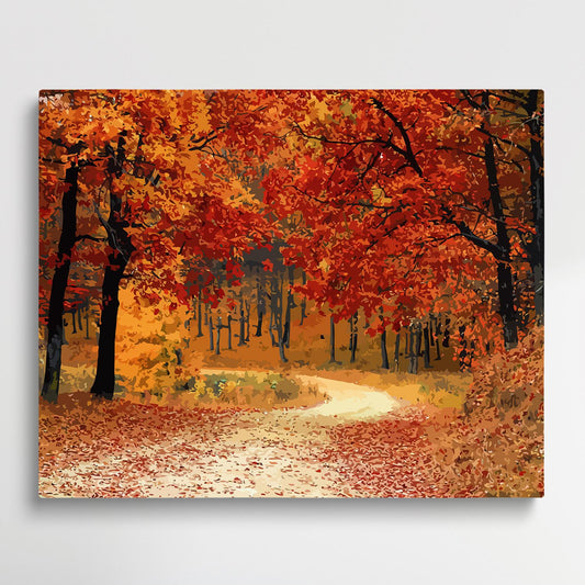 Red maple leaf | Paint by Numbers | Landscape-Paintsuper