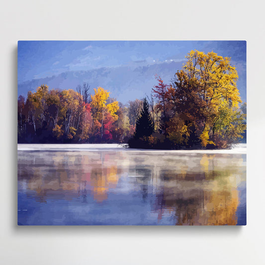 Autumn lake | Paint by Numbers | Landscape-Paintsuper