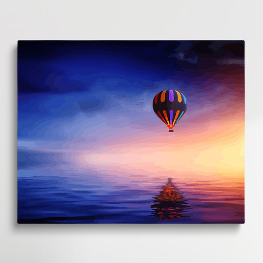 Balloons on the sea | Paint by Numbers | Landscape-Paintsuper