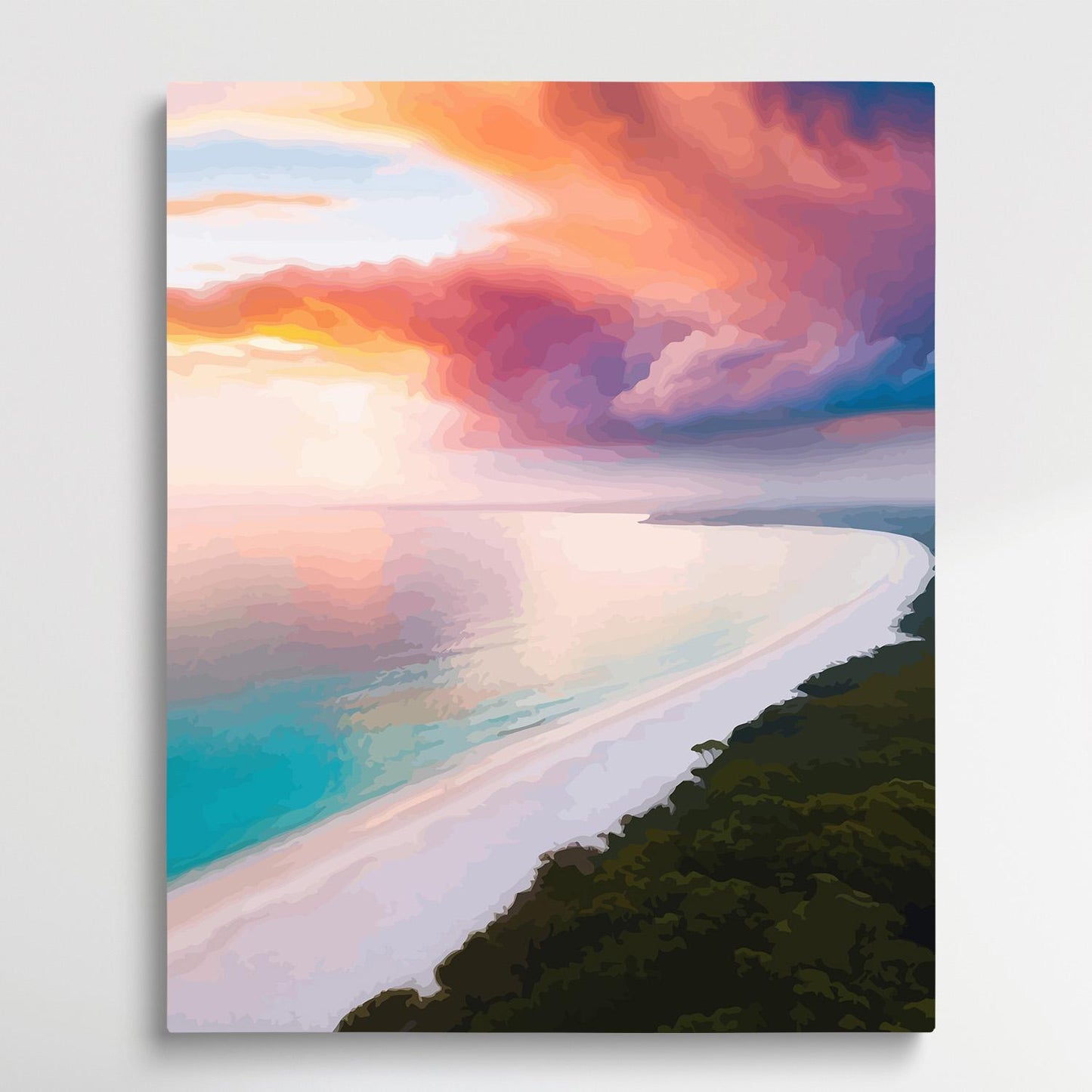 Beach at sunset | Paint by Numbers | Landscape-Paintsuper