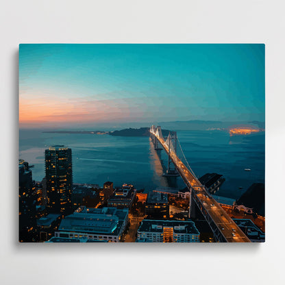 Bridge over the sea at night | Paint by Numbers | Landscape-Paintsuper