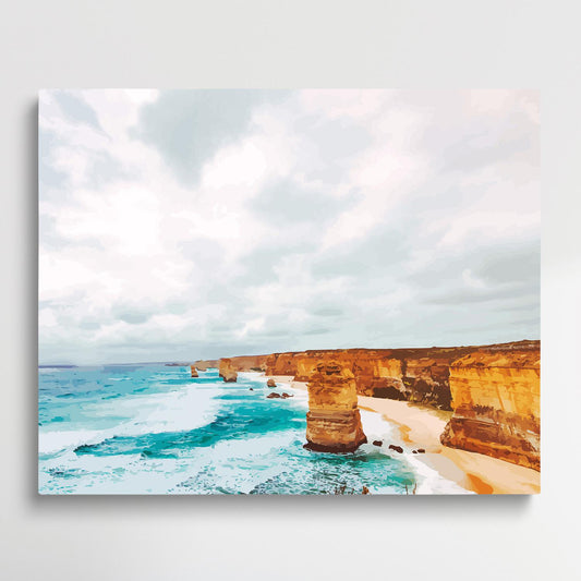 Cliff on the seaside V2 | Paint by Numbers | Landscape-Paintsuper