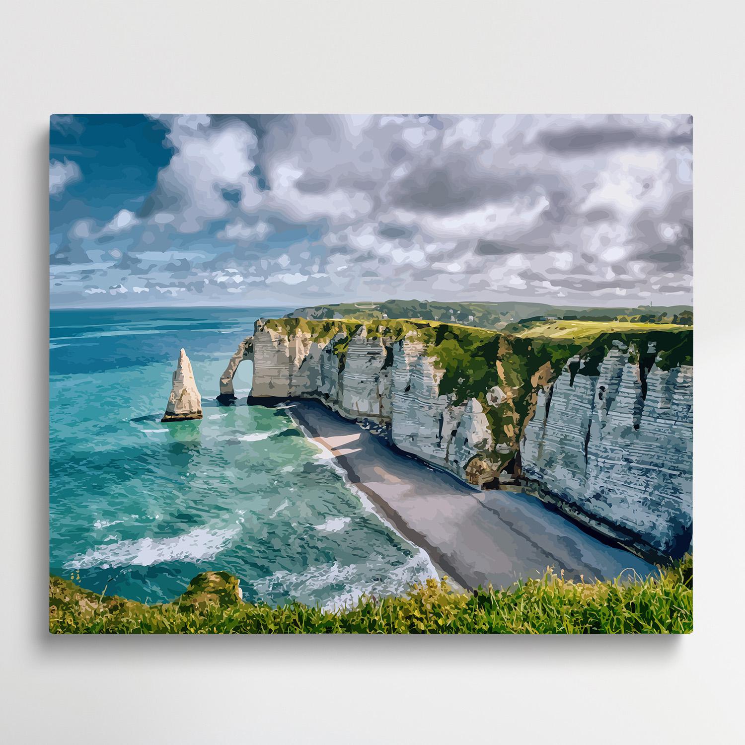 Cliffs by the sea | Paint by Numbers | Landscape-Paintsuper