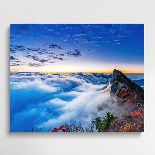 Clouds on the mountain top | Paint by Numbers | Landscape-Paintsuper