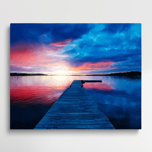 dock on water | Paint by Numbers | Landscape-Paintsuper
