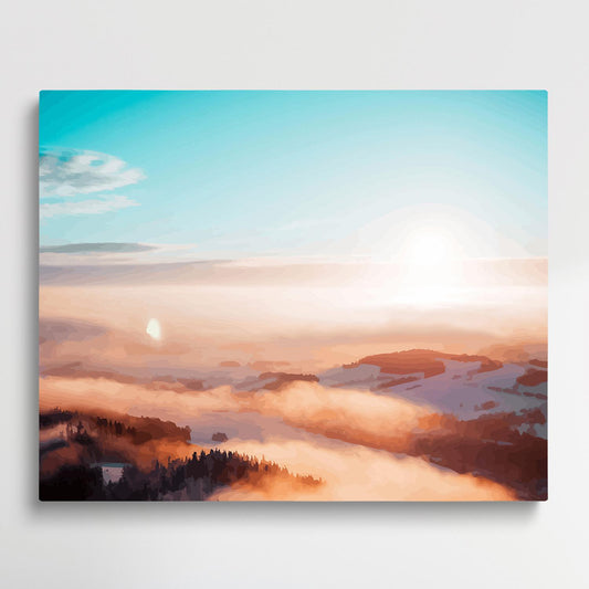 Foggy morning | Paint by Numbers | Landscape-Paintsuper