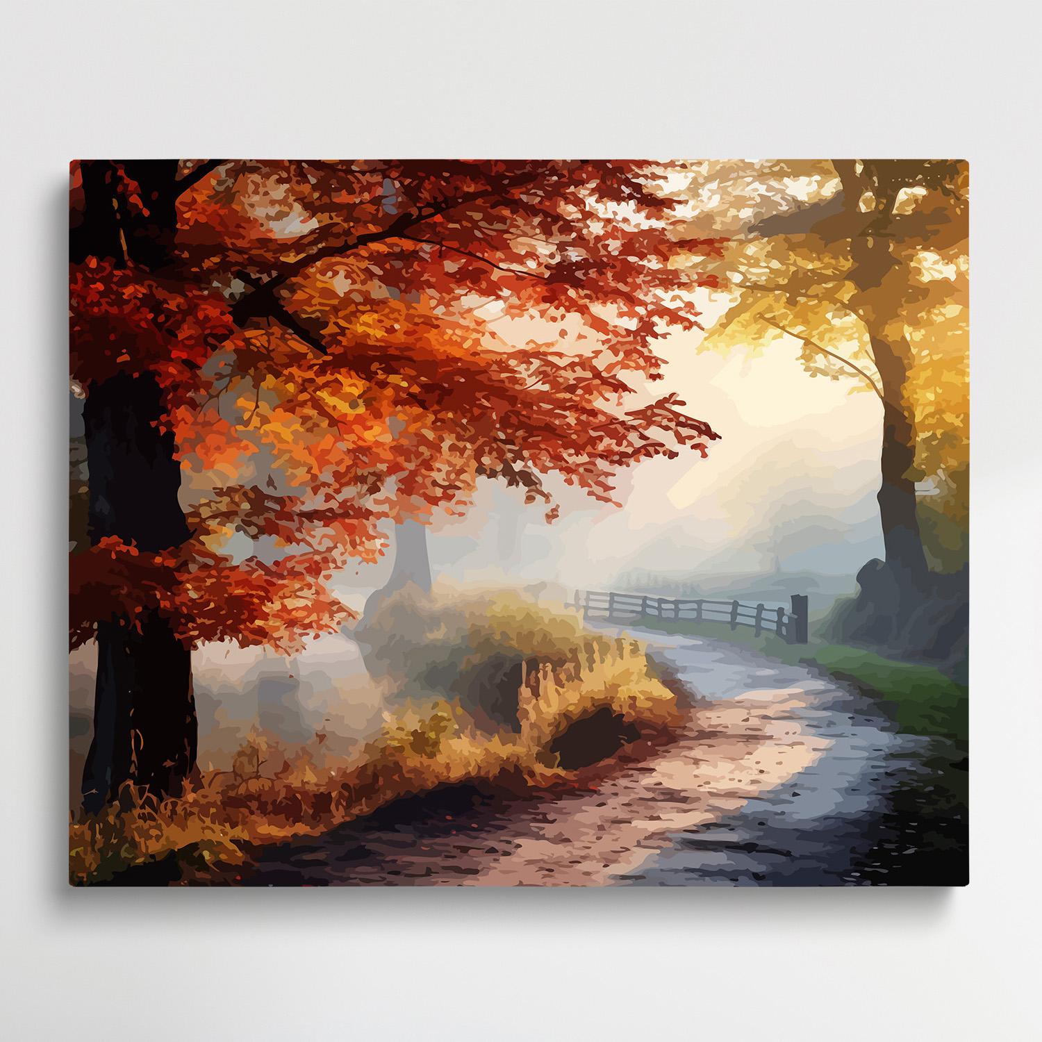 Forest in the mist | Paint by Numbers | Landscape-Paintsuper