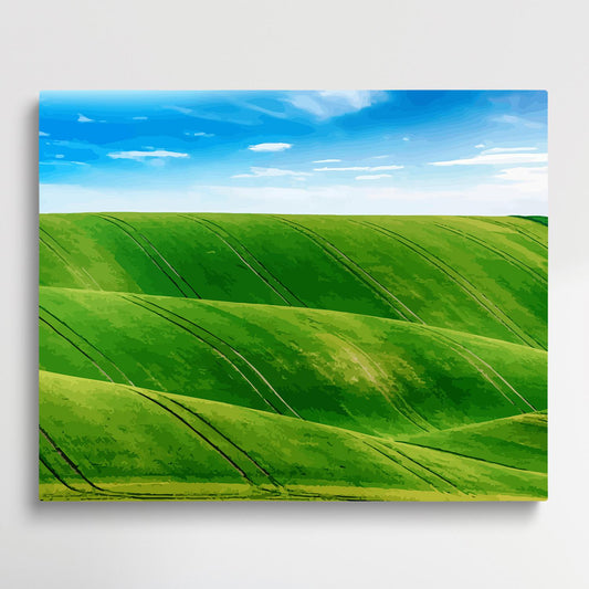Green grassland | Paint by Numbers | Landscape-Paintsuper