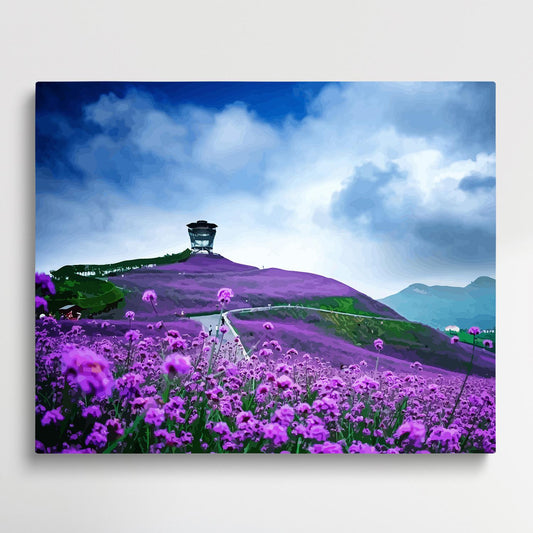 Lavender flower sea V3 | Paint by Numbers | Landscape-Paintsuper