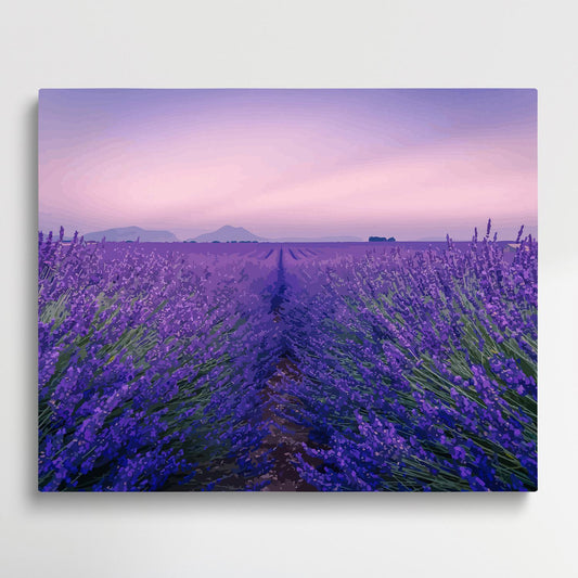 Lavender flower sea V4 | Paint by Numbers | Landscape-Paintsuper