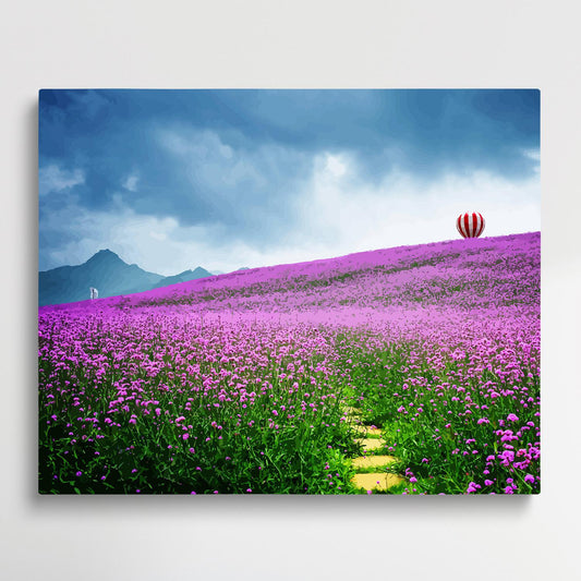 Lavender flower sea | Paint by Numbers | Landscape-Paintsuper