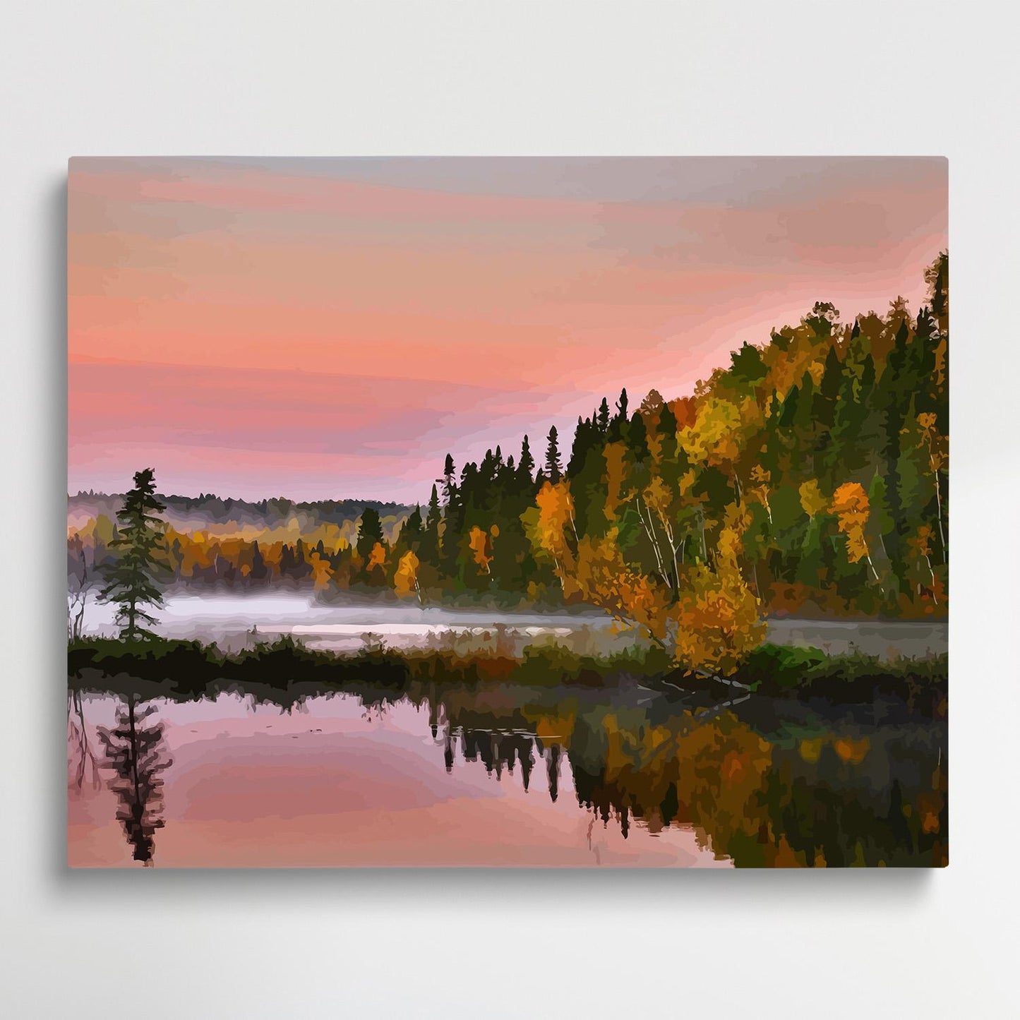Maple forest in autumn landscape | Paint by Numbers | Landscape-Paintsuper