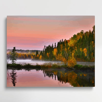 Maple forest in autumn landscape | Paint by Numbers | Landscape-Paintsuper