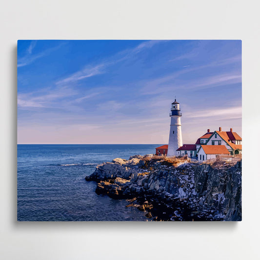 Observation tower on the seaside | Paint by Numbers | Landscape-Paintsuper