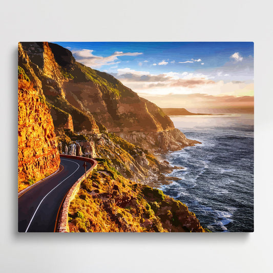 road by the sea | Paint by Numbers | Landscape-Paintsuper