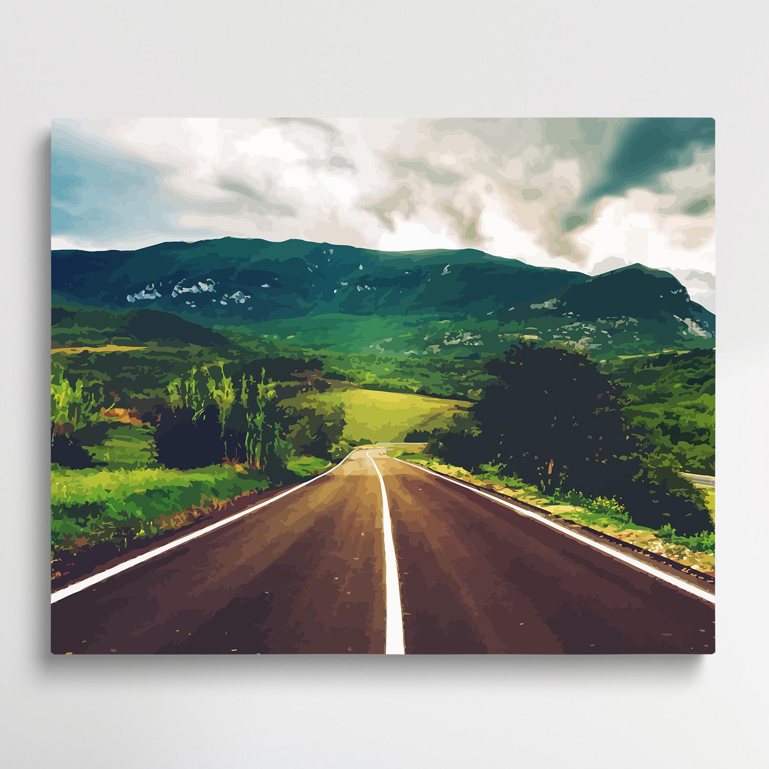 Road V8 | Paint by Numbers | Landscape-Paintsuper