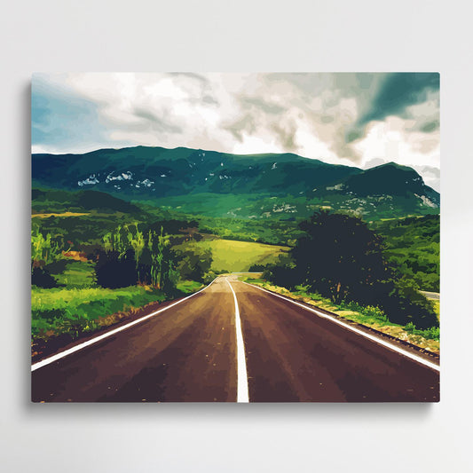 Road V8 | Paint by Numbers | Landscape-Paintsuper