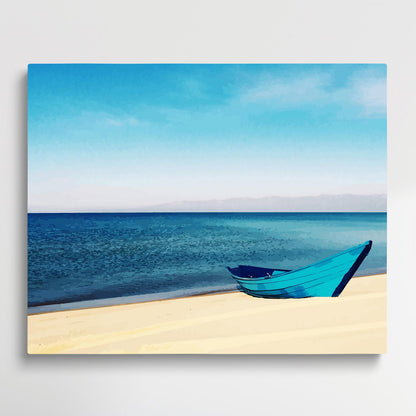 Small boat on the beach V2 | Paint by Numbers | Landscape-Paintsuper