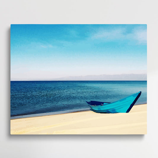 Small boat on the beach V2 | Paint by Numbers | Landscape-Paintsuper