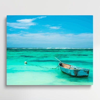 Small boat on the beach V3 | Paint by Numbers | Landscape-Paintsuper