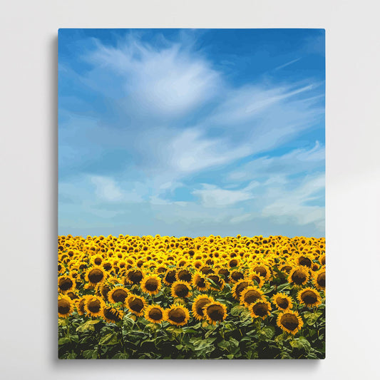 Sunflowers landscape 2 | Paint by Numbers | Landscape-Paintsuper