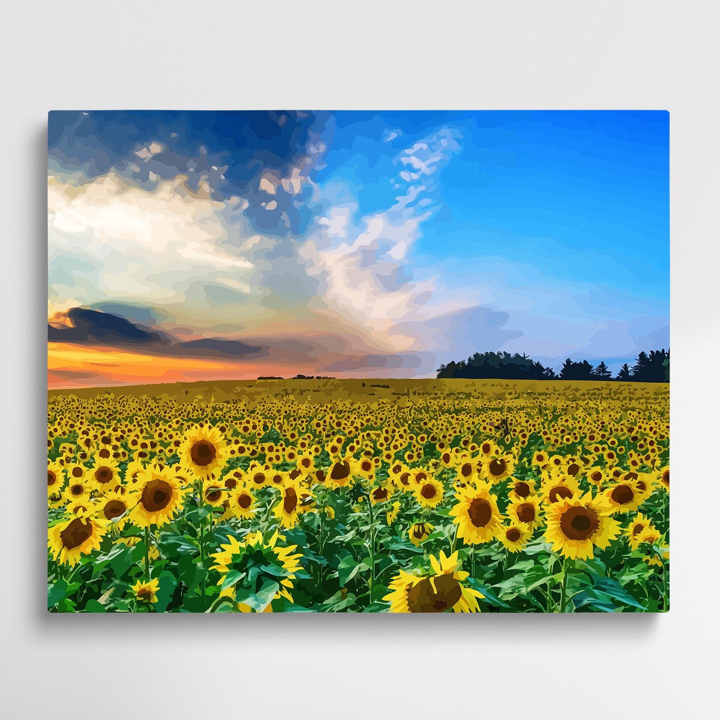 Sunflowers landscape | Paint by Numbers | Landscape-Paintsuper