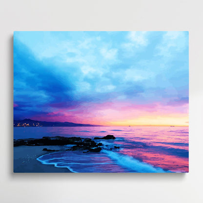 The sea at evening V2 | Paint by Numbers | Landscape-Paintsuper