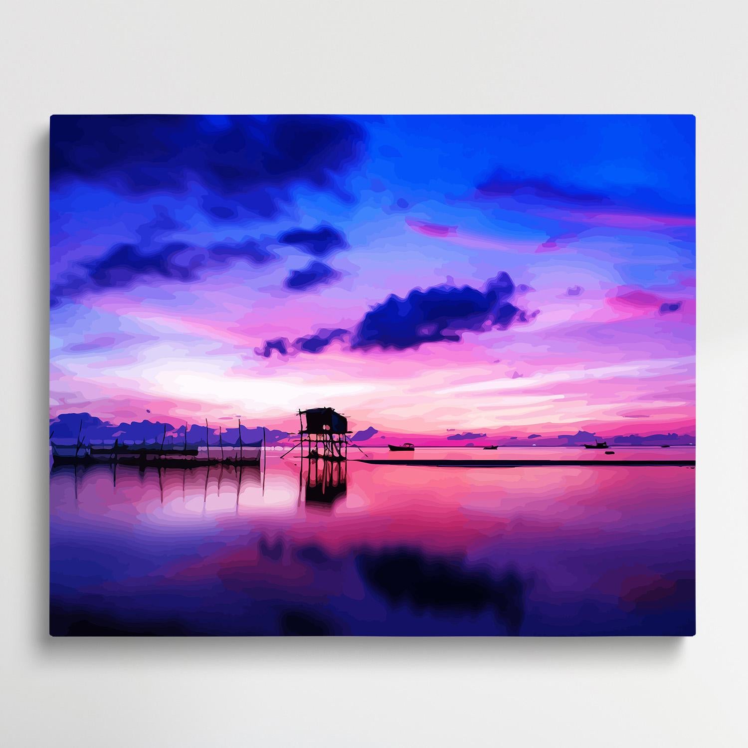 The sea at evening V3 | Paint by Numbers | Landscape-Paintsuper