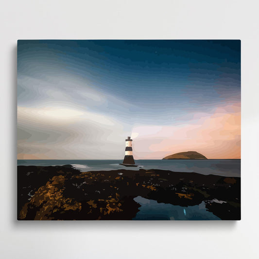 Watchtower at night | Paint by Numbers | Landscape-Paintsuper