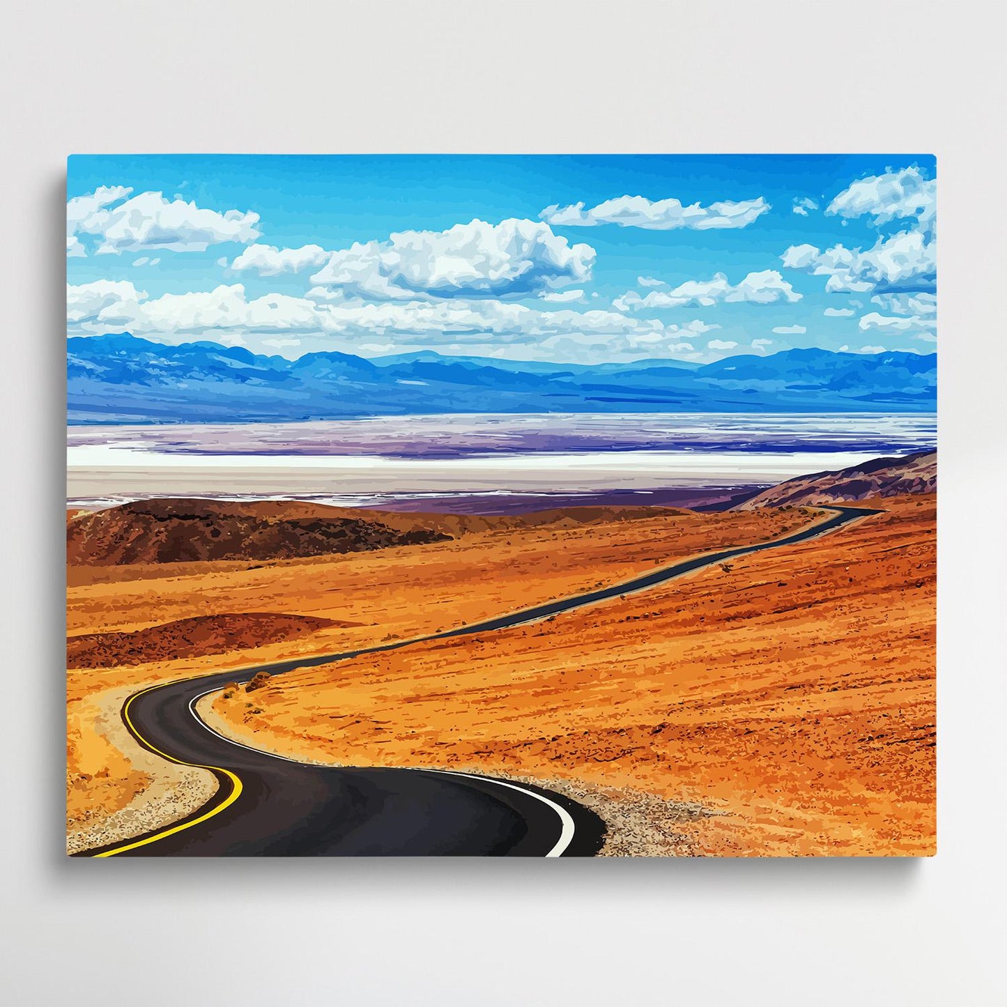 Winding road in the desert | Paint by Numbers | Landscape-Paintsuper