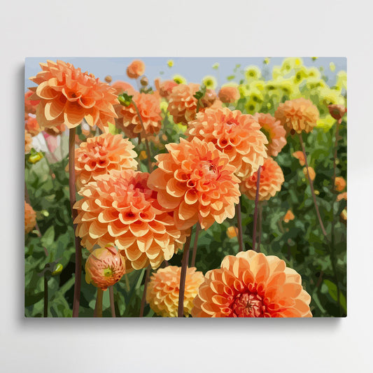 Dahlia Flower V4 | Paint by Numbers | Flowers-Paintsuper