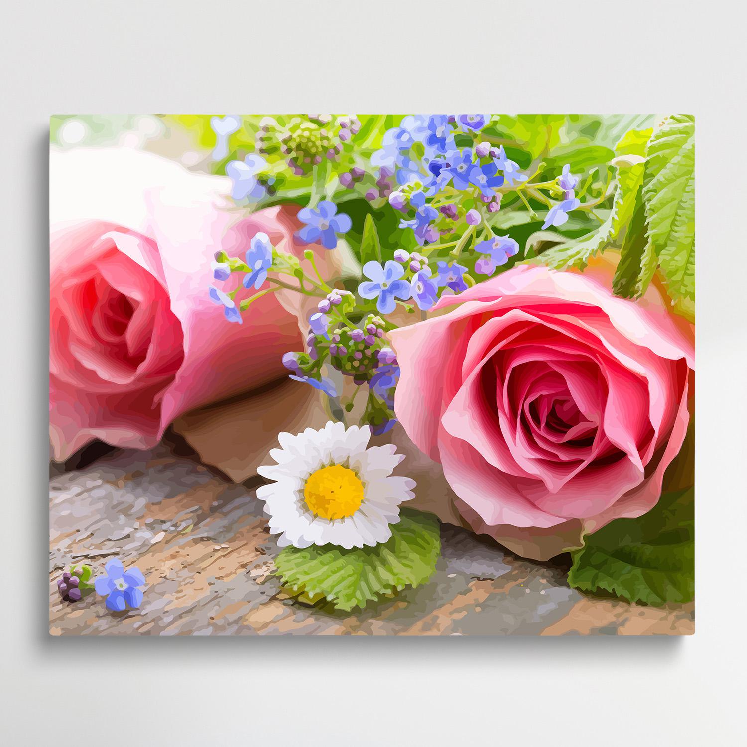 Roses V7 | Paint by Numbers | Flowers-Paintsuper