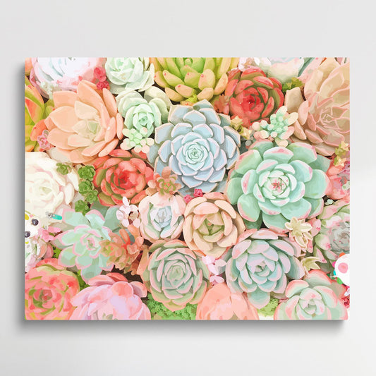 Succulent plants V4 | Paint by Numbers | Flowers-Paintsuper