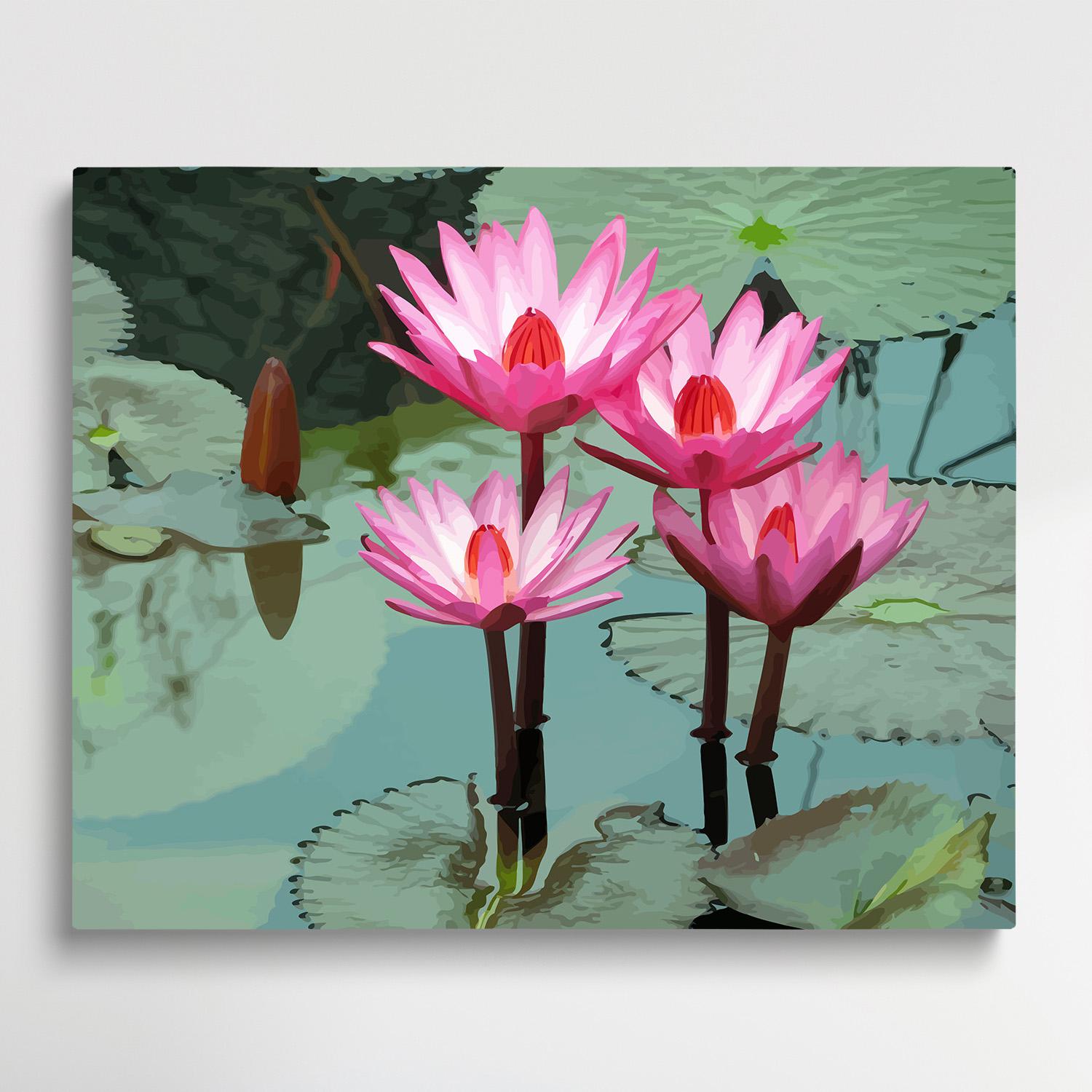 Water lilies V3 | Paint by Numbers | Flowers-Paintsuper