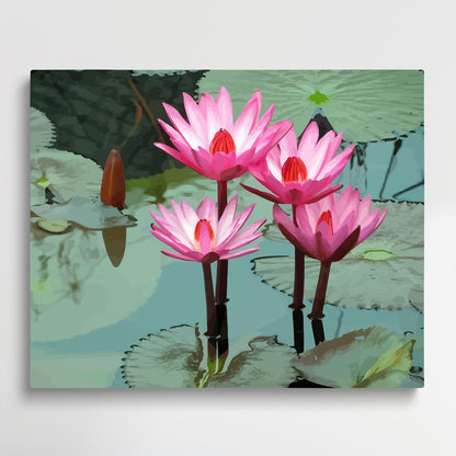 Water lilies V3 | Paint by Numbers | Flowers-Paintsuper