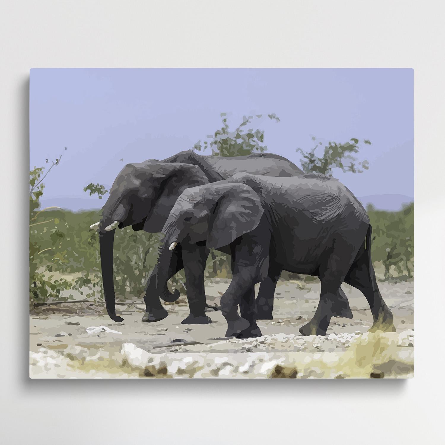 Elephants | Paint by Numbers | Animals-Paintsuper