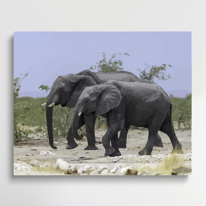 Elephants | Paint by Numbers | Animals-Paintsuper