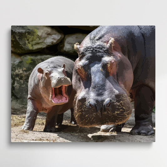 Hippopotamus | Paint by Numbers | Animals-Paintsuper