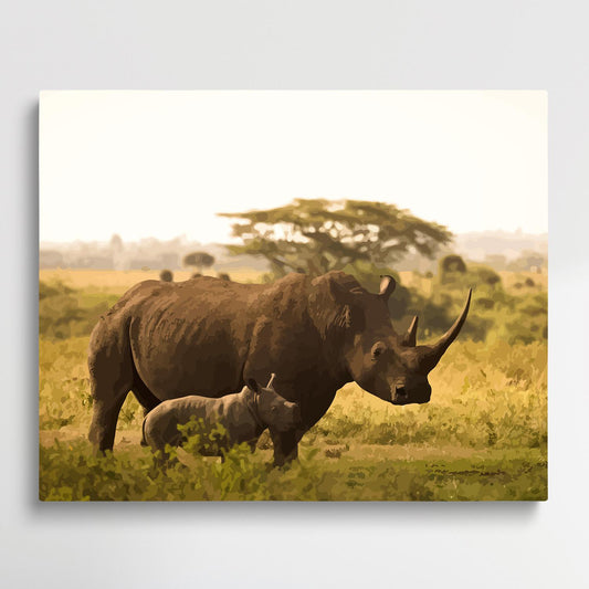 Rhino | Paint by Numbers | Animals-Paintsuper