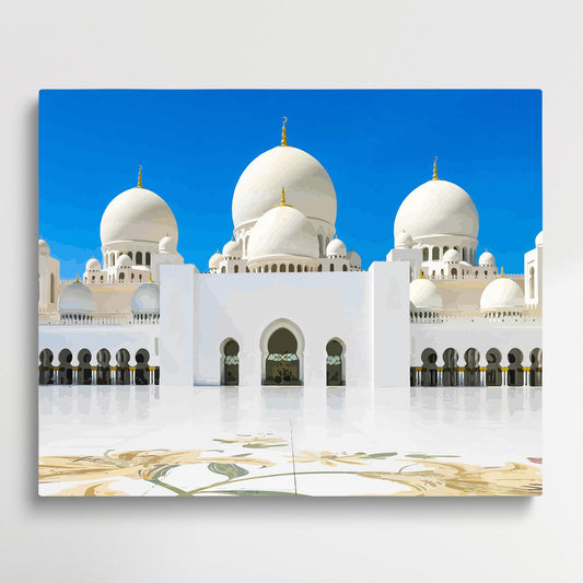 Abu Dhabi Grand Mosque | Paint by Numbers | Cities-Paintsuper