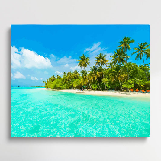 Maldives tropical islands | Paint by Numbers | Cities-Paintsuper