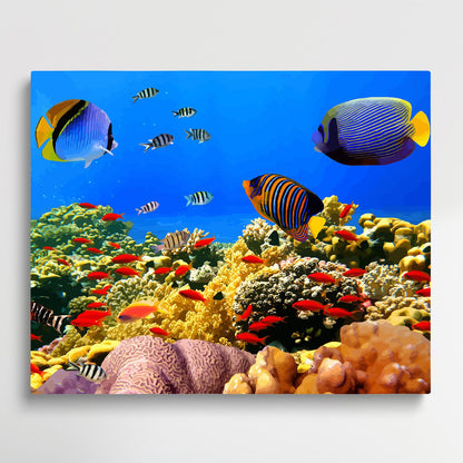 Colorful ocean fish V4 | Paint by Numbers | Marine Life-Paintsuper
