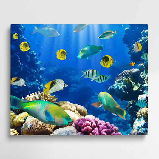 Colorful ocean fish V6 | Paint by Numbers | Marine Life-Paintsuper