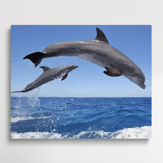 Dolphin V2 | Paint by Numbers | Marine Life-Paintsuper