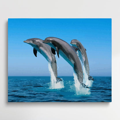 Dolphin | Paint by Numbers | Marine Life-Paintsuper